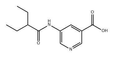 3-Pyridinecarboxylic acid, 5-[(2-ethyl-1-oxobutyl)amino]- Struktur