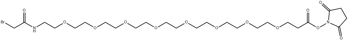 4,7,10,13,16,19,22,25-Octaoxa-28-azatriacontanoic acid, 30-bromo-29-oxo-, 2,5-dioxo-1-pyrrolidinyl ester Struktur