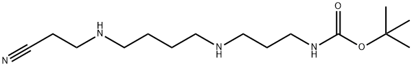 Carbamic acid, [3-[[4-[(2-cyanoethyl)amino]butyl]amino]propyl]-, 1,1-dimethylethyl ester (9CI) Struktur