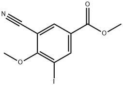 Benzoic acid, 3-cyano-5-iodo-4-methoxy-, methyl ester Struktur