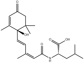 L-Leucine, N-[(2Z,4E)-5-[(1R)-1-hydroxy-2,6,6-trimethyl-4-oxo-2-cyclohexen-1-yl]-3-methyl-1-oxo-2,4-pentadien-1-yl]- Struktur