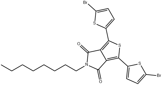 1,3-bis(5-bromothiophen-2-yl)-5-octyl-4H-thieno[3,4-c]pyrrole-4,6(5H)-dione Struktur