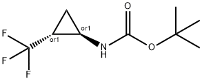 Carbamic acid, N-[(1R,2R)-2-(trifluoromethyl)cyclopropyl]-, 1,1-dimethylethyl ester, rel- Struktur