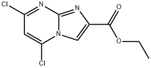 Imidazo[1,2-a]pyrimidine-2-carboxylic acid, 5,7-dichloro-, ethyl ester Struktur