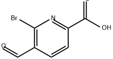 2-Pyridinecarboxylic acid, 6-bromo-5-formyl- Struktur