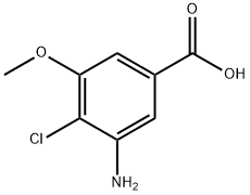 3-Amino-4-chloro-5-methoxy-benzoic acid Struktur