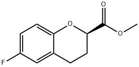 2H-1-Benzopyran-2-carboxylic acid, 6-fluoro-3,4-dihydro-, methyl ester, (2R)- Struktur