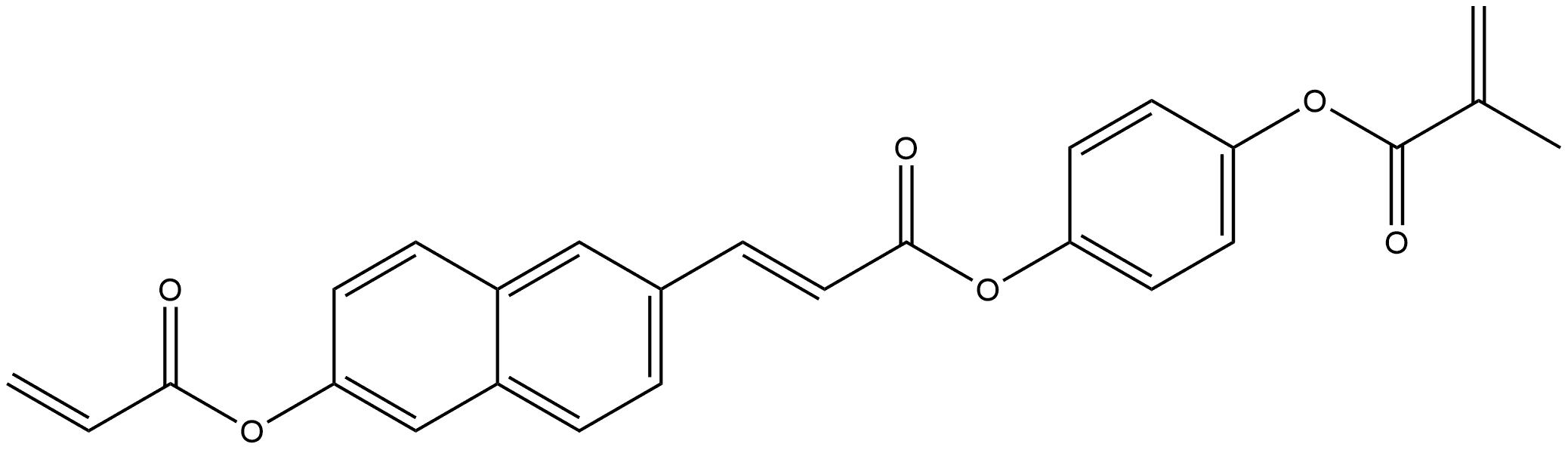 (E)-4-((3-(6-(methacryloyloxy)naphthalen-2-yl)acryloyl)oxy)phenyl methacrylate Struktur