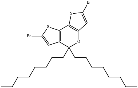 5H-Dithieno[3,2-b:2',3'-d]pyran, 2,7-dibromo-5,5-dioctyl- Struktur