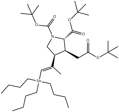 1,2-Pyrrolidinedicarboxylic acid, 3-[2-(1,1-dimethylethoxy)-2-oxoethyl]-4-[(1E)-1-methyl-2-(tributylstannyl)ethenyl]-, 1,2-bis(1,1-dimethylethyl) ester, (2S,3S,4S)-