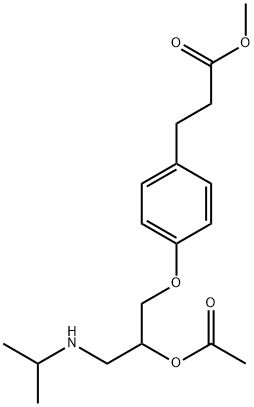 Benzenepropanoic acid, 4-[2-(acetyloxy)-3-[(1-methylethyl)amino]propoxy]-, methyl ester Struktur