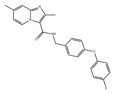 Imidazo[1,2-a]pyridine-3-carboxamide, N-[[4-(4-fluorophenoxy)phenyl]methyl]-2,7-dimethyl- Struktur