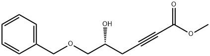 2-Hexynoic acid, 5-hydroxy-6-(phenylmethoxy)-, methyl ester, (5R)- Struktur