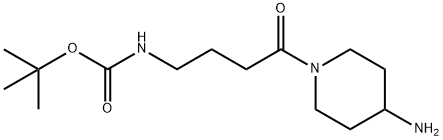 Carbamic acid, N-[4-(4-amino-1-piperidinyl)-4-oxobutyl]-, 1,1-dimethylethyl ester Struktur