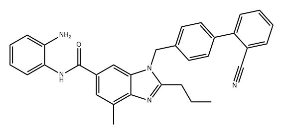 1H-BenziMidazole-6-carboxaMide, N-(2-aMinophenyl)-1-[(2'- cyano[1,1'-biphenyl]-4-yl) Methyl]-4-Methyl-2-propyl- Struktur