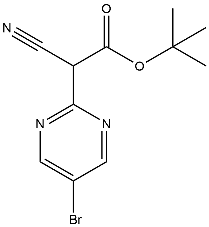 2-Pyrimidineacetic acid, 5-bromo-α-cyano-, 1,1-dimethylethyl ester Struktur