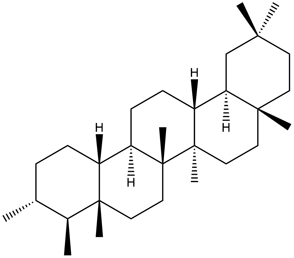 24,25-Dinoroleanane, 3,5-dimethyl-, (3α,4β,5β,18α)- Struktur