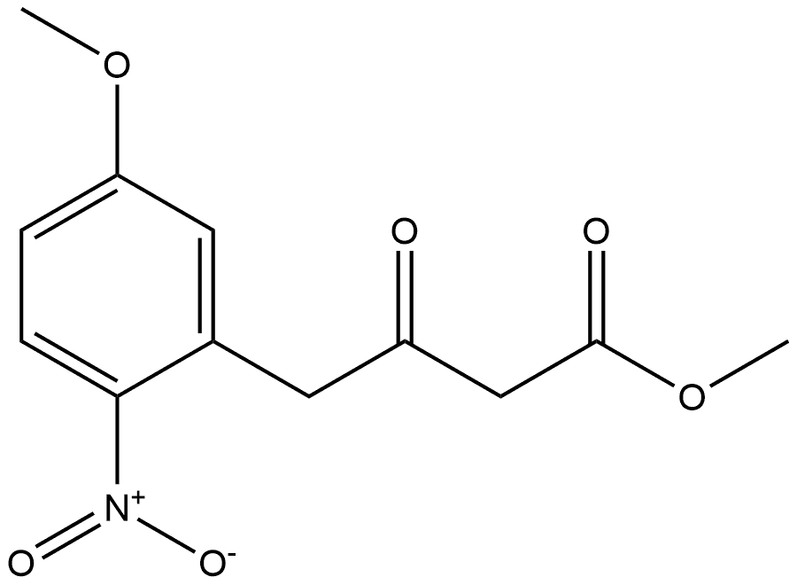 Benzenebutanoic acid, 5-methoxy-2-nitro-β-oxo-, methyl ester Struktur