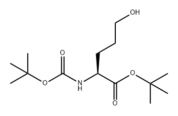 Norvaline, N-[(1,1-dimethylethoxy)carbonyl]-5-hydroxy-, 1,1-dimethylethyl ester Struktur