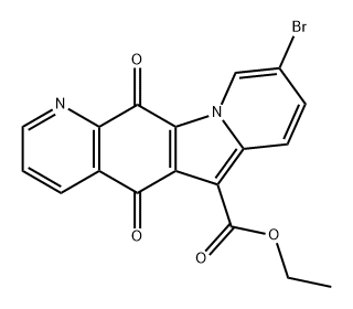 Indolizino[2,3-g]quinoline-6-carboxylic acid, 9-bromo-5,12-dihydro-5,12-dioxo-, ethyl ester Struktur