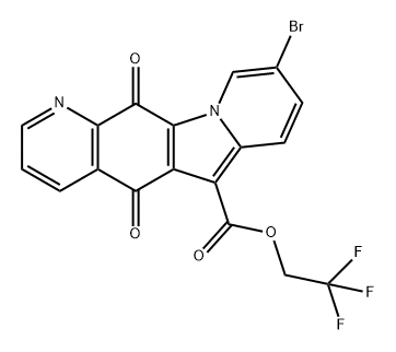 Indolizino[2,3-g]quinoline-6-carboxylic acid, 9-bromo-5,12-dihydro-5,12-dioxo-, 2,2,2-trifluoroethyl ester Struktur