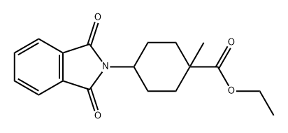 Cyclohexanecarboxylic acid, 4-(1,3-dihydro-1,3-dioxo-2H-isoindol-2-yl)-1-methyl-, ethyl ester Struktur