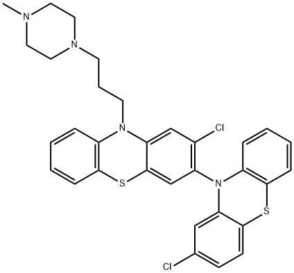 2,2-dichloro-10-(3-(4-methylpiperazin-1-yl)propyl)-10H-3,10-biphenothiazine Struktur