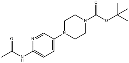 1-Piperazinecarboxylic acid, 4-[6-(acetylamino)-3-pyridinyl]-, 1,1-dimethylethyl ester Struktur