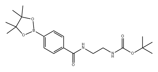 Carbamic acid, N-[2-[[4-(4,4,5,5-tetramethyl-1,3,2-dioxaborolan-2-yl)benzoyl]amino]ethyl]-, 1,1-dimethylethyl ester Struktur