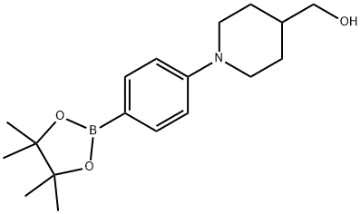 4-Piperidinemethanol, 1-[4-(4,4,5,5-tetramethyl-1,3,2-dioxaborolan-2-yl)phenyl]- Struktur