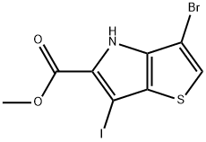 4H-Thieno[3,2-b]pyrrole-5-carboxylic acid, 3-bromo-6-iodo-, methyl ester Struktur