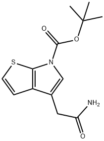 6H-Thieno[2,3-b]pyrrole-6-carboxylic acid, 4-(2-amino-2-oxoethyl)-, 1,1-dimethylethyl ester Struktur