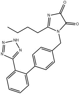 1H-Imidazole-4,5-dione, 2-butyl-1-[[2'-(2H-tetrazol-5-yl)[1,1'-biphenyl]-4-yl]methyl]- Struktur