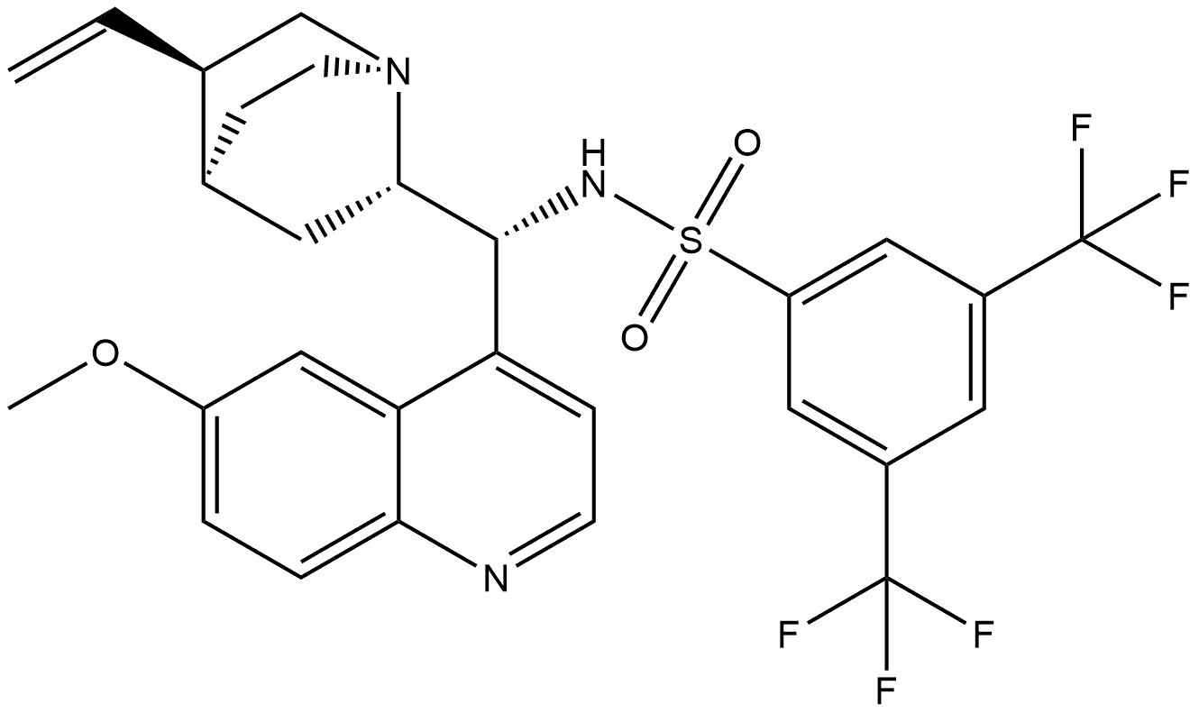 Benzenesulfonamide, N-[(8α,9R)-6'-methoxycinchonan-9-yl]-3,5-bis(trifluoromethyl)- Struktur