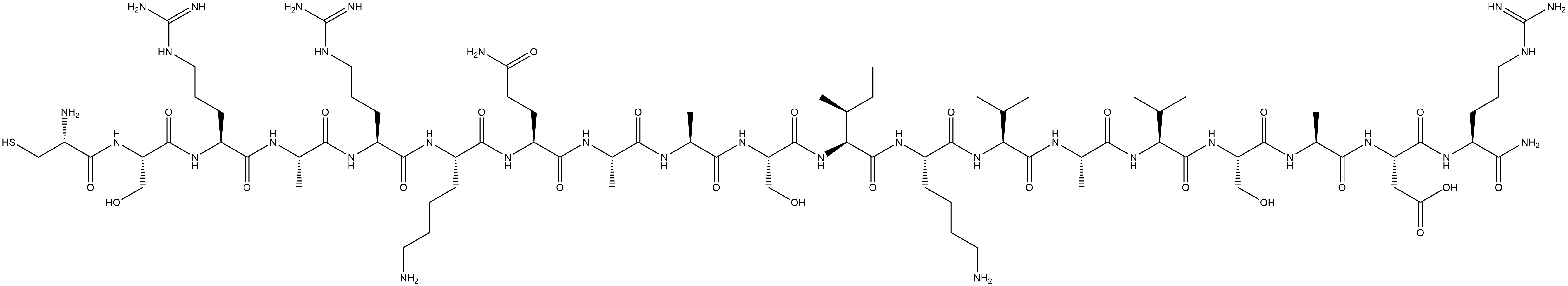 L-Argininamide, L-cysteinyl-L-seryl-L-arginyl-L-alanyl-L-arginyl-L-lysyl-L-glutaminyl-L-alanyl-L-alanyl-L-seryl-L-isoleucyl-L-lysyl-L-valyl-L-alanyl-L-valyl-L-seryl-L-alanyl-L-α-aspartyl- Struktur