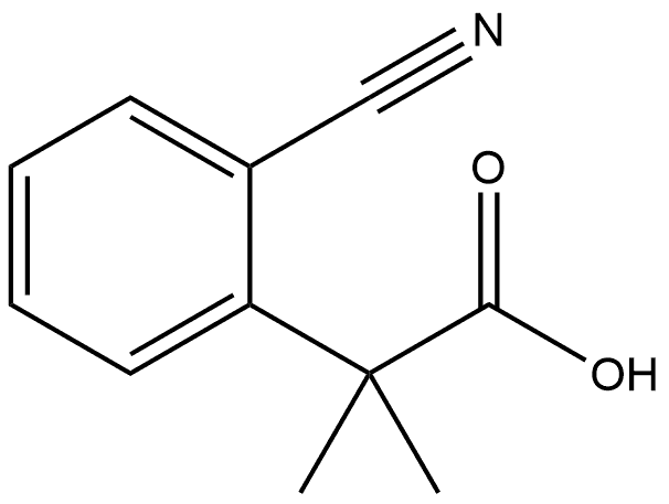 2-(2-cyanophenyl)-2-methylpropanoic acid Struktur