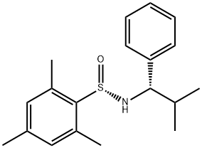 Benzenesulfinamide, 2,4,6-trimethyl-N-[(1S)-2-methyl-1-phenylpropyl]-, [S(S)]- Struktur