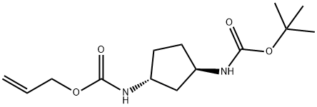 Carbamic acid, N-[(1R,3R)-3-[[(1,1-dimethylethoxy)carbonyl]amino]cyclopentyl]-, 2-propen-1-yl ester Struktur