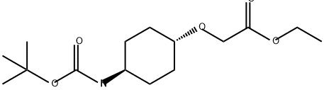 Acetic acid, 2-[[trans-4-[[(1,1-dimethylethoxy)carbonyl]amino]cyclohexyl]oxy]-, ethyl ester Struktur