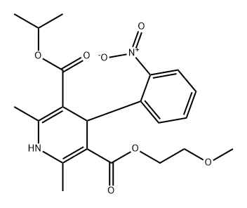 3,5-Pyridinedicarboxylic acid, 1,4-dihydro-2,6-dimethyl-4-(2-nitrophenyl)-, 3-(2-methoxyethyl) 5-(1-methylethyl) ester Struktur