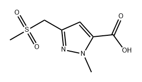 1H-Pyrazole-5-carboxylic acid, 1-methyl-3-[(methylsulfonyl)methyl]- Struktur