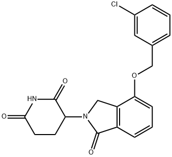 2,6-Piperidinedione, 3-[4-[(3-chlorophenyl)methoxy]-1,3-dihydro-1-oxo-2H-isoindol-2-yl]- Struktur