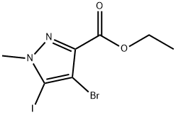 1H-Pyrazole-3-carboxylic acid, 4-bromo-5-iodo-1-methyl-, ethyl ester Struktur