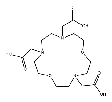 1,7-Dioxa-4,10,13-triazacyclopentadecane-4,10,13-trisacetic acid Struktur