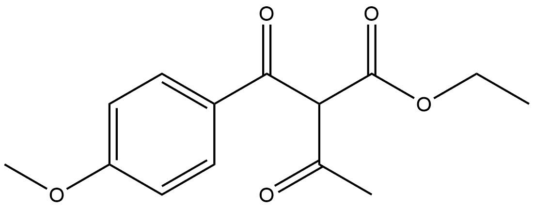 Benzenepropanoic acid, α-acetyl-4-methoxy-β-oxo-, ethyl ester Struktur