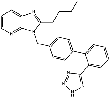 3H-Imidazo[4,5-b]pyridine, 2-butyl-3-[[2'-(2H-tetrazol-5-yl)[1,1'-biphenyl]-4-yl]methyl]- Struktur