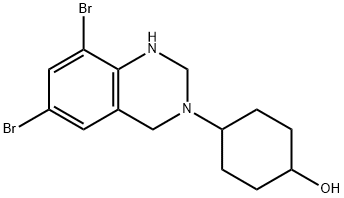 Cyclohexanol, 4-(6,8-dibromo-1,4-dihydro-3(2H)-quinazolinyl)- Struktur