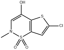 2H-Thieno[2,3-e]-1,2-thiazin-4-ol, 6-chloro-2-methyl-, 1,1-dioxide Struktur