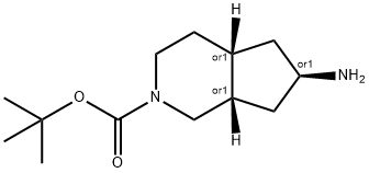 rel-tert-butyl (4aR,6R,7aS)-6-aminooctahydro-2H-cyclopenta[c]pyridine-2-carboxylate Struktur