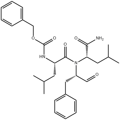 L-Leucinamide, N-[(phenylmethoxy)carbonyl]-L-leucyl-N-[(1S)-1-formyl-2-phenylethyl]- Struktur